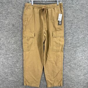 New Lazer Khaki Pants Women M Medium Drawstring High Rise Loose Fit Pockets